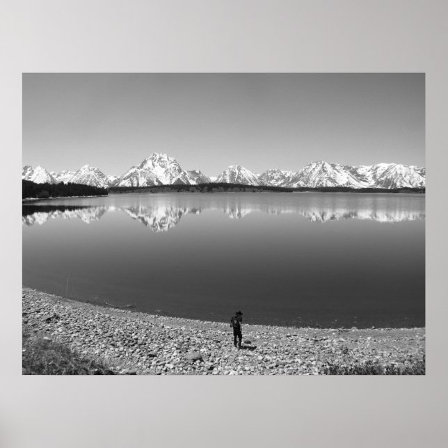 Översikt över nationalparken Grand Teton Poster (Framsidan)
