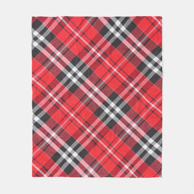 Översikt över Tartan Trasa Mönster Fleecefilt (Framsidan)