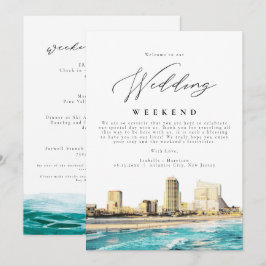 Översikten över ATLANTISKA STADEN Bröllop Helg Inbjudningar