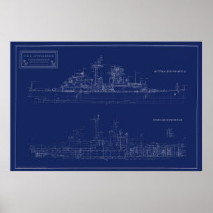 Oversiktsteckning för Navy Light Cruiser Little Ro Poster