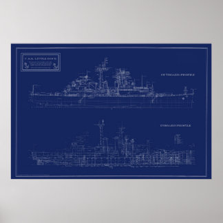 Oversiktsteckning för Navy Light Cruiser Little Ro Poster