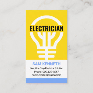 Oversize Gult Bulb Signage Electrical ConTRAP Visitkort