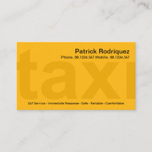 Oversize Gult Taxi Signage Private Taxi Driver Visitkort