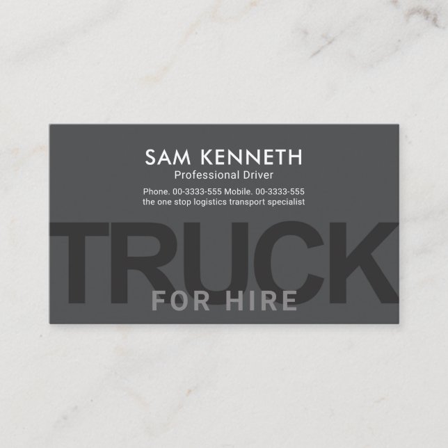 Oversize Lastbil Signage Lastbil Transport Visitkort (Framsida)