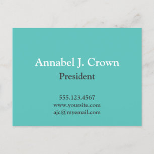Oversize solid teal company logotyp Traditional bu Vykort