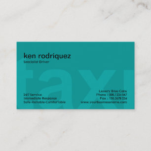 Oversize TAXI Brev Simple Clean Taxi Service Visitkort