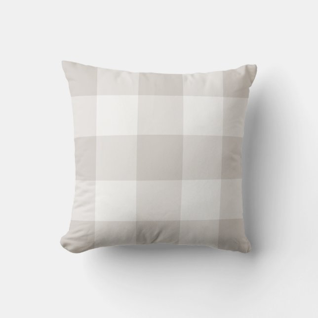 Oversized Gingham Tan Dekorativ kudde (Framsida)