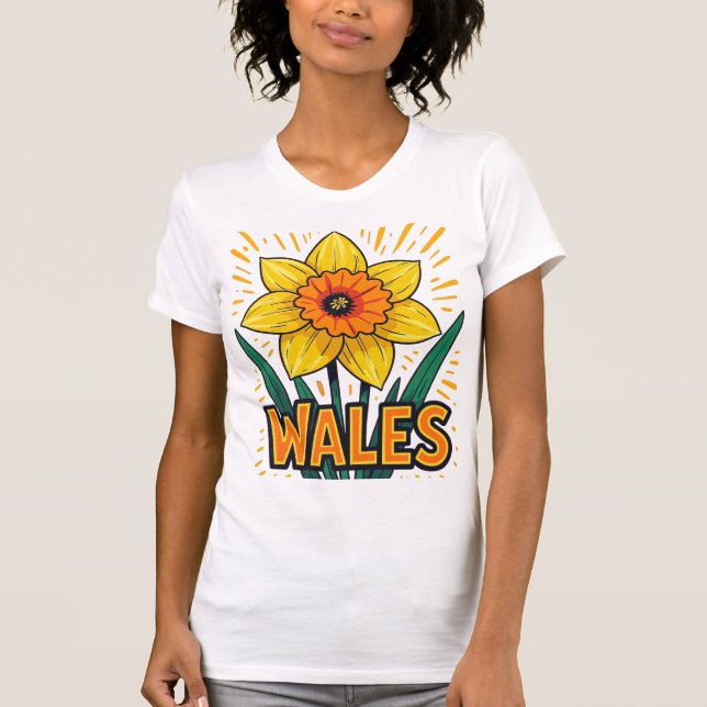 Oversized Retro Daffodil Celebratory Emblem T Shirt (Framsida)