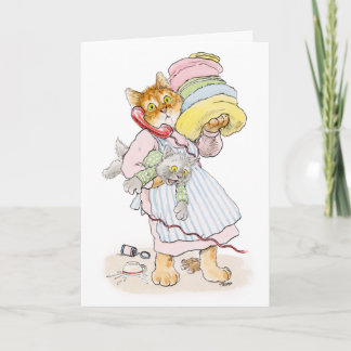 Överskrivet Cat Mamma Mors dag-kort Kort