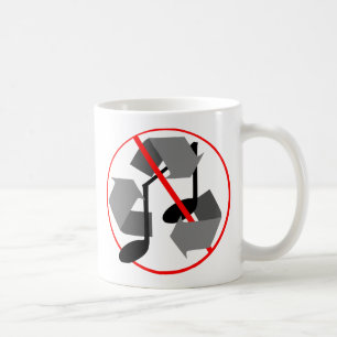 Överspelad återvunnen musik kaffemugg