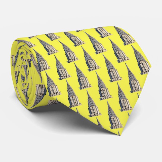 Överst på Chrysler Byggnad NYC - B&W - gult BG Slips (Rullad)