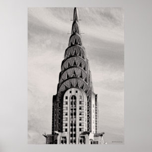Överst på Chrysler Byggnad NYC - B&W Poster