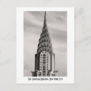 Överst på Chrysler Byggnad NYC - B&W Vykort
