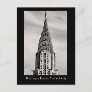 Överst på Chrysler Byggnad NYC - B&W Vykort