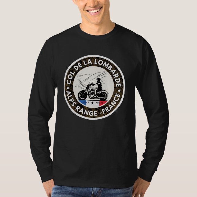 Överste de la Lombarde fransk Alpes motocycle gift T Shirt (Framsida)