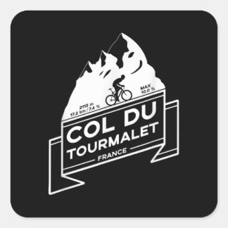 Överste Du Tourmalet Road Cycling Fyrkantigt Klistermärke