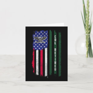 Överste O6 Rank American Flagga Veterans Kort
