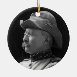 Överste Theodore Roosevelt från 1898 Julgransprydnad Keramik