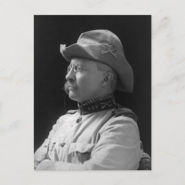 Överste Theodore Roosevelt från 1898 Vykort (Framsida)