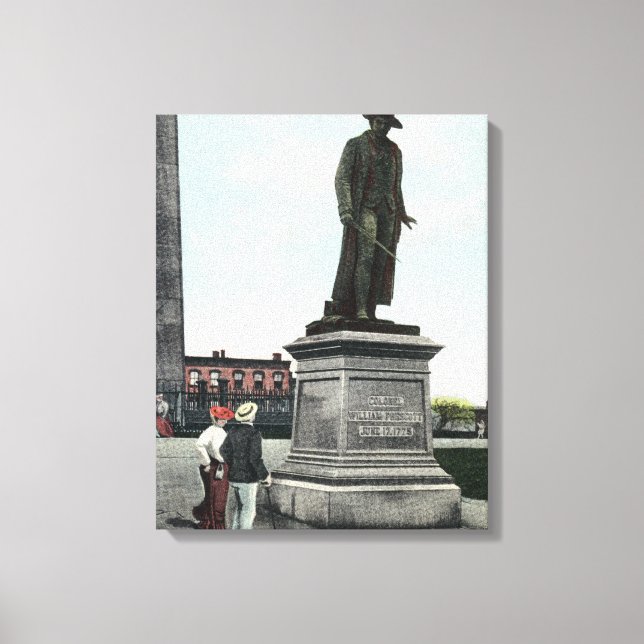 Överste William Prescott Statue Scene Canvastryck (Framsida)