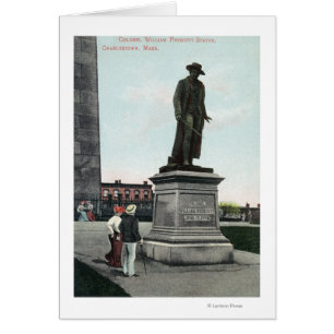Överste William Prescott Statue Scene Hälsningskort