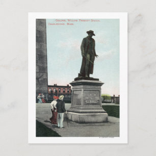 Överste William Prescott Statue Scene Vykort