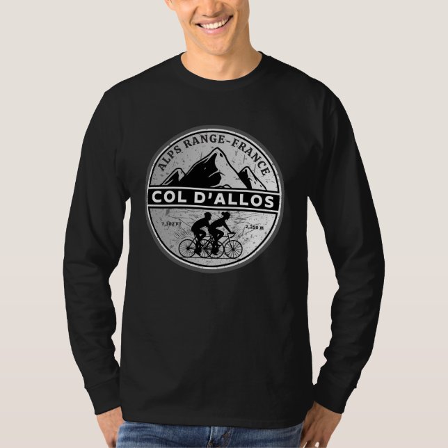 Överstelöjtnant d'Allos, fransk Alpes motocycle-ru T Shirt (Framsida)