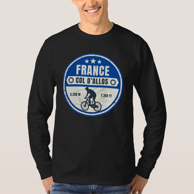 Överstelöjtnant d'Allos, fransk Alpes motocycle-ru T Shirt (Framsida)