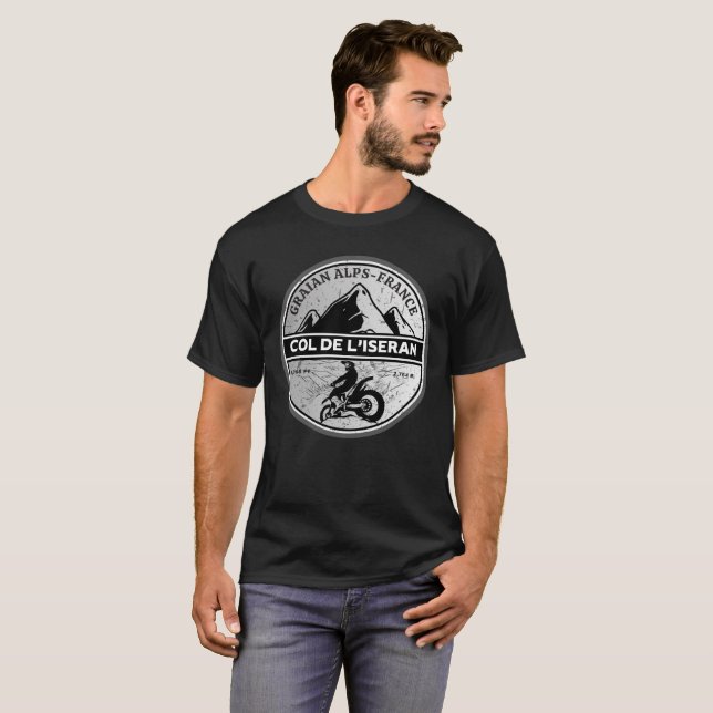 Överstelöjtnant de l'Iseran fransk Alpes motocycle T Shirt (Hel framsida)