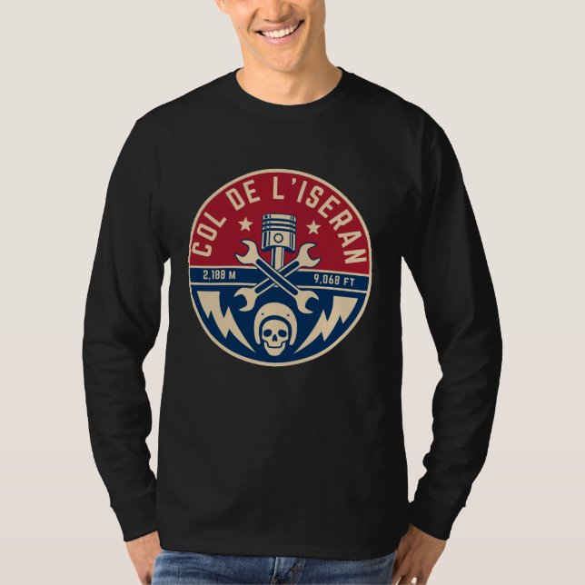 Överstelöjtnant de l'Iseran fransk Alpes motocycle T Shirt (Framsida)