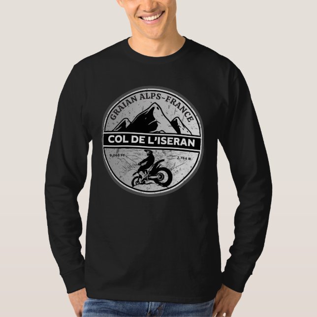 Överstelöjtnant de l'Iseran fransk Alpes motocycle T Shirt (Framsida)