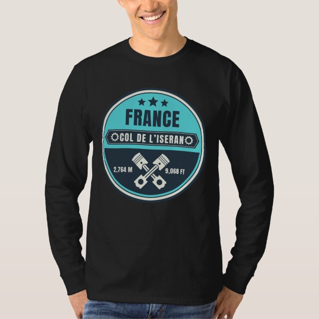 Överstelöjtnant de l'Iseran fransk Alpes motocycle T Shirt (Framsida)