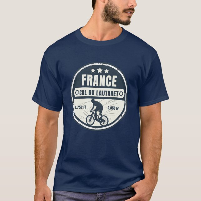 Överstelöjtnant du Lautaret fransk Alpes-cykeltur T Shirt (Framsida)