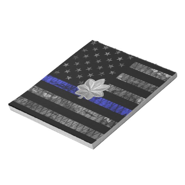 Överstelöjtnant Thin Blue Line Distress Flagga Anteckningsblock (Roterad)