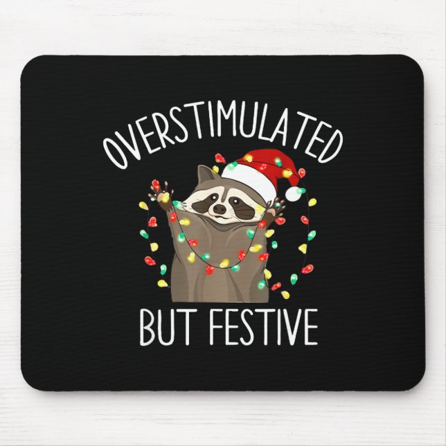 Overstimulated But Festive Funny Santa Raccoon Xma Musmatta (Framsidan)