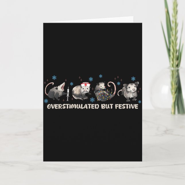 Overstimulated But Festive Funny Ssum Nurse Christ Kort (Framsida)