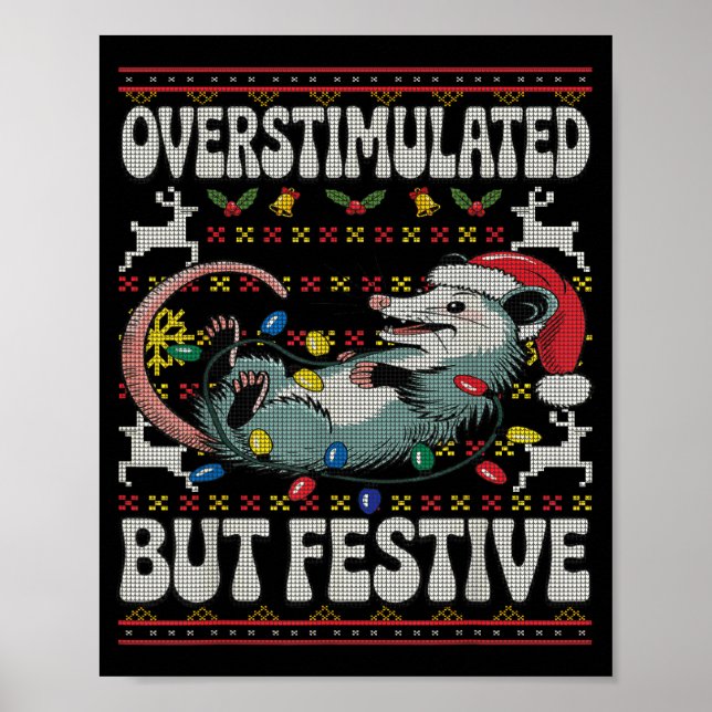 Overstimulated But Festive Ossum Christmas Ugly Sw Poster (Framsidan)