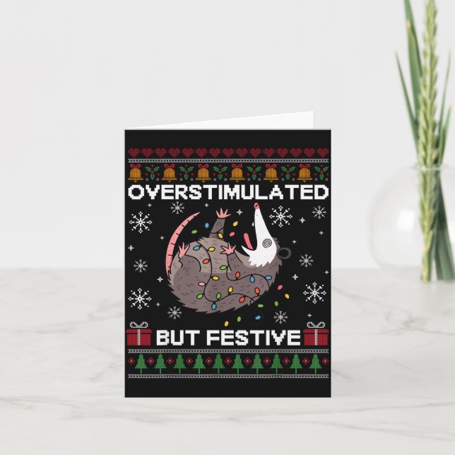 Overstimulated But Festive Ssum Christmas For Men  Kort (Framsida)