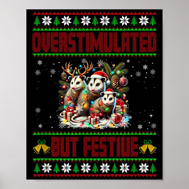 Overstimulated But Festive Ssum Christmas Ugly Xma Poster (Framsidan)