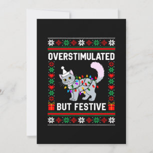 Överstimulerad men festlig ful julkatt inbjudningar