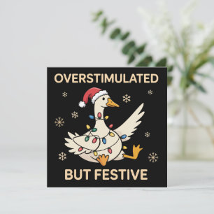 Överstimulerad men festlig gås jul rolig julkort