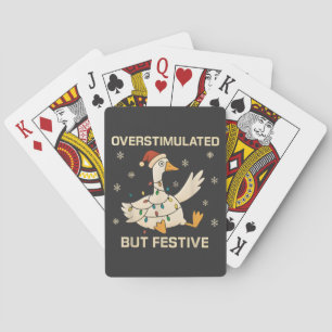 Överstimulerad men festlig julgås Xmas Casinokort