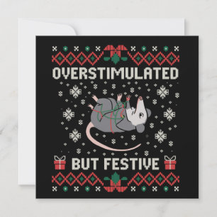 Överstimulerad men festlig pungråtta jul rolig julkort