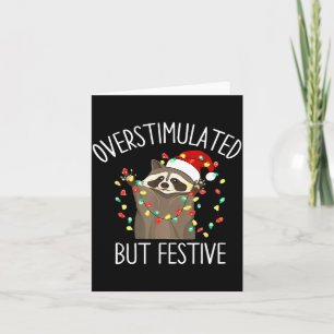 Överstimulerad men festlig rolig tomte tvättbjörn kort