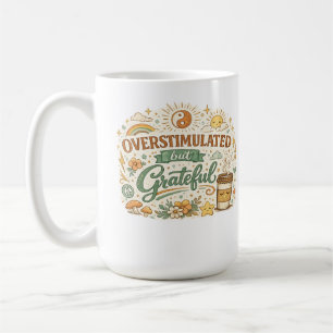 Överstimulerad men Tacksam Retro Boho Kaffemug Kaffemugg