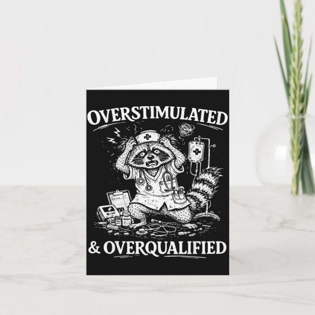 Överstimulerad och överkvalificerad rolig vildsint kort (Framsida)