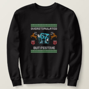 överstimulert men festlig, Cool Gamer-stil Lång Ärmad Tröja