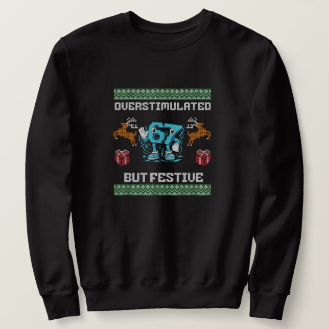 överstimulert men festlig, Cool Gamer-stil Lång Ärmad Tröja (Design framsida)