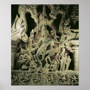 Överstycke med Shiva Nataraja, Kakatiya dynasti Poster