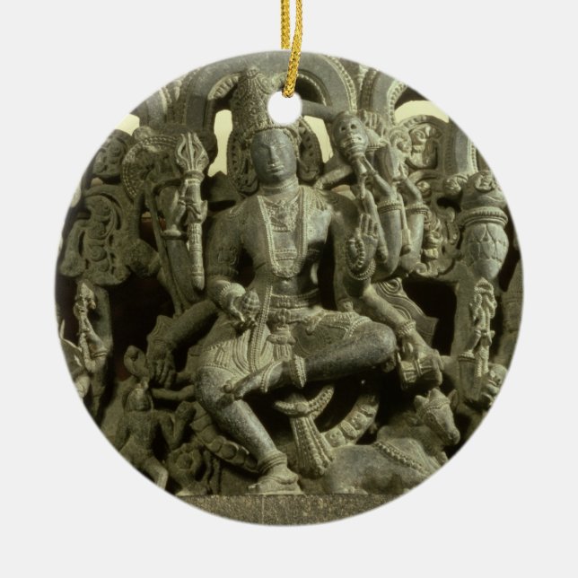 Överstycke som visar trinityen: Siva, Brahma och Julgransprydnad Keramik (Framsidan)